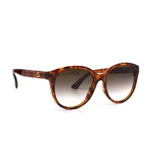 Gucci GG0631S 002 Brown Havana Authentic Gradient Round Women's Sunglasses